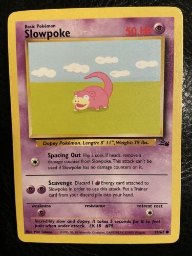 Pok Mon Tcg Slowpoke Fossil Regular Unlimited Common Ebay