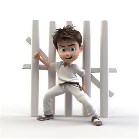 Premium Photo 3d Cricket Cartoon Character Climbing Barricades Tadao