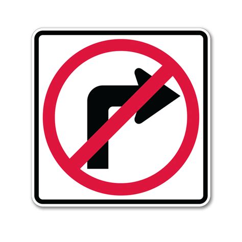 No Right Turn Symbol Sign