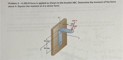 Solved Problem 3−A200−N force is applied as shown to the | Chegg.com