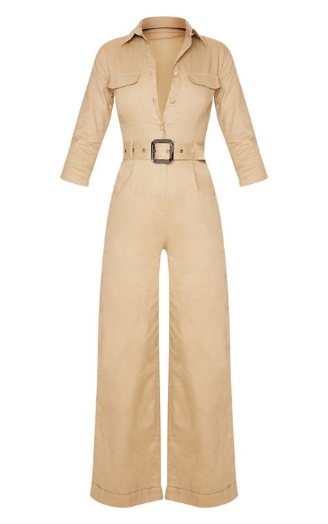 Stone Belt Detail Cargo Jumpsuit Prettylittlething Usa