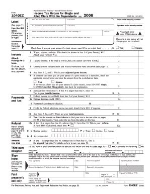 IRS 1040-EZ form | pdfFiller