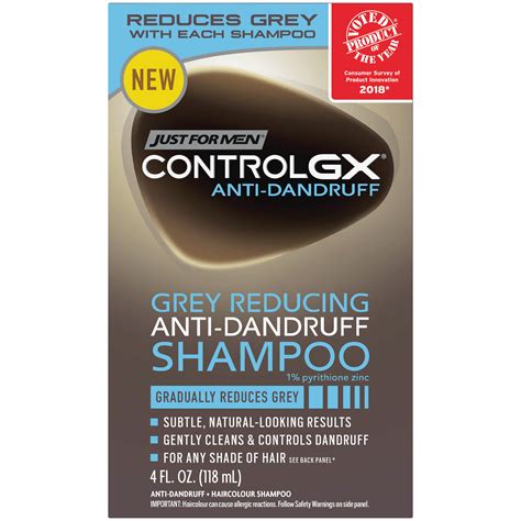 Just For Men Control Gx Grey Reducing Anti Dandruff Shampoo Gradually Colors Hair 4 Fl Oz