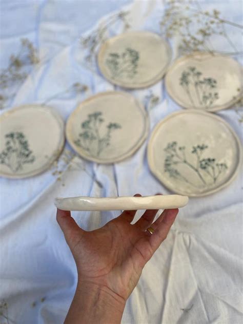 6 Pcs Ceramic Plates Ceramic Plate Set Ceramic With Plant - Etsy