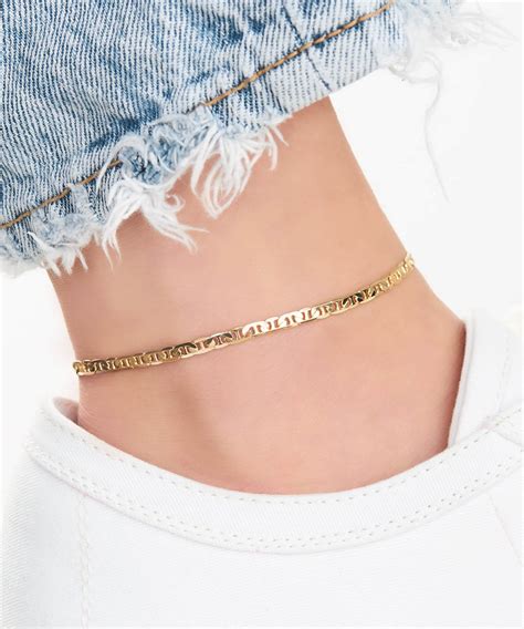 K Gold Filled Mariner Chain Anklet For Women Ankle Bracelet Etsy