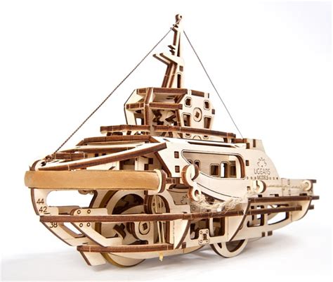 UGears Tugboat Wooden Mechanical Model Kit