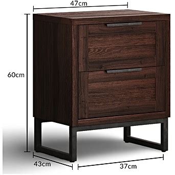 Dakota Dark Acacia And Metal Drawer Bedside Table Oak Furniture