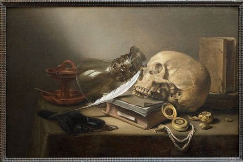 Pieter Claesz Nature Morte Au Cr Ne Avec Livres Coupe R Mer