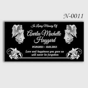 Flat Headstone X X Inches Black Granite Diamond Engraved Etsy