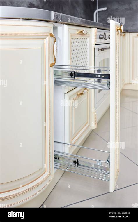 Pull Out Spice Rack Cabinet Filler Pantry Mmodern Kitchen Interior In