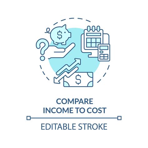 Comparar Ingresos A Costo Turquesa Concepto Icono Financiero