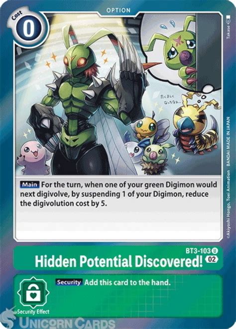 BT3 103 Hidden Potential Discovered Uncommon Foil Digimon Card