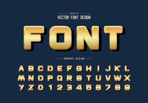 Gold Font And Round Alphabet Vector Golden Design Typeface Letter And