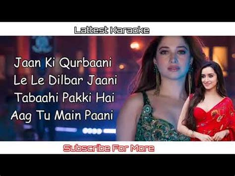 Aaj Ki Raat Song Karaoke With Lyrics Stree Tamannaah Bhatia