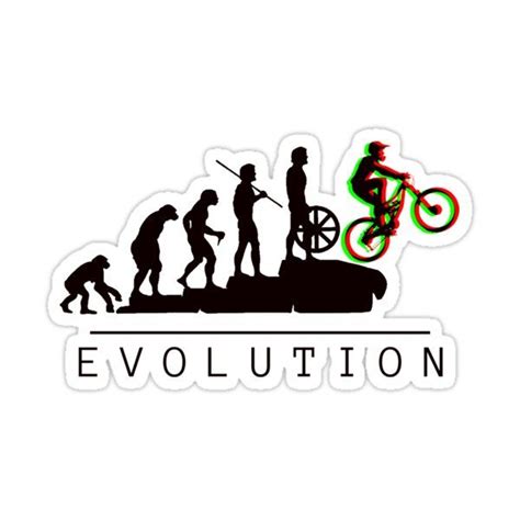 Mountain Bike Wheelie Evolution Sticker For Sale By Mbalo