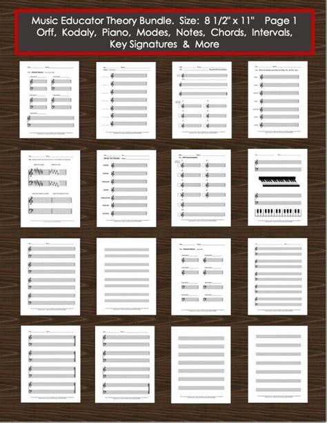 47 Page Music Staff Paper Templates Worksheets, Orff Kodaly Solfege ...