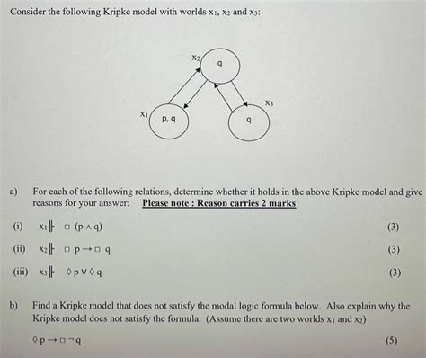 Solved Consider The Following Kripke Model With Worlds X X Chegg