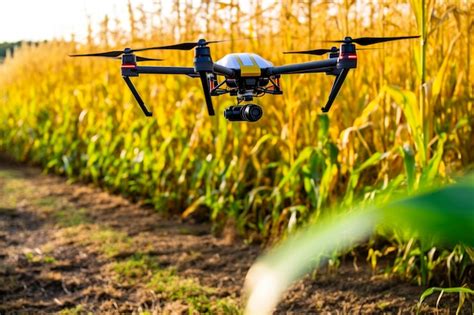 Premium Ai Image Drone Monitoring Crops And Smart Agriculture In A