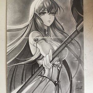 Saint Seiya Original Graphite Pencil Drawing Of Andromeda Shun Saint