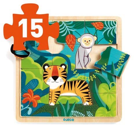 Puzzle En Bois Puzzlo Jungle Pcs Djeco