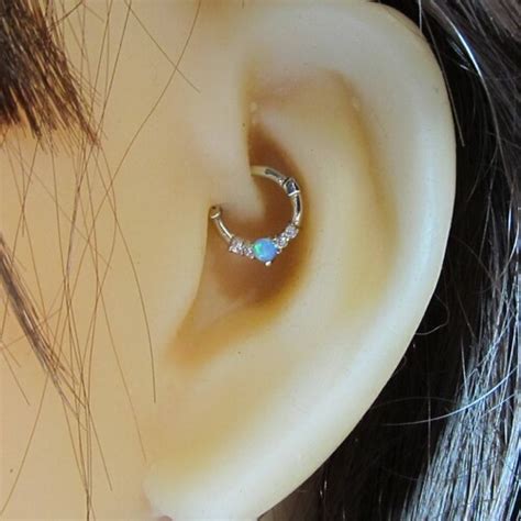 14k Solid Gold Tragus Piercing Prung Set 3 Cz Barbell Ring Etsy