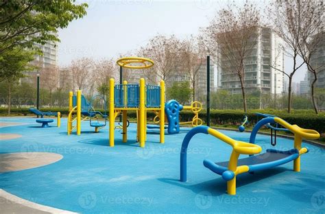 A childrens playground Playground equipment supplies Safety rubber ...