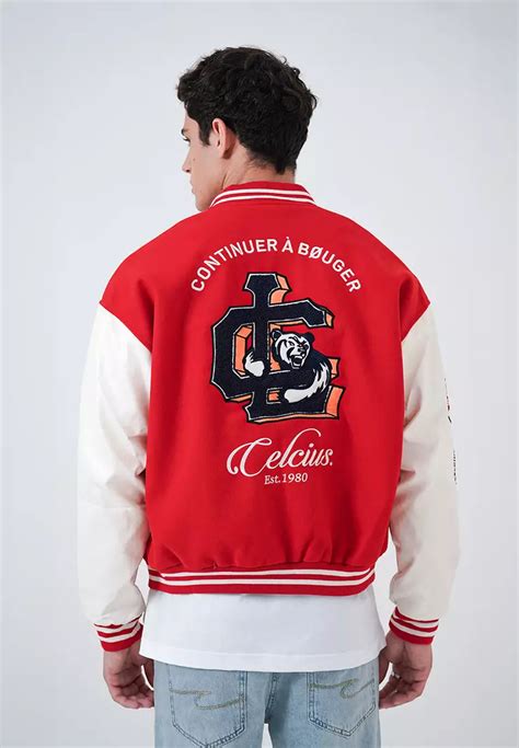 Jual Celciusmen Celcius Varsity Jacket I C Merah Original