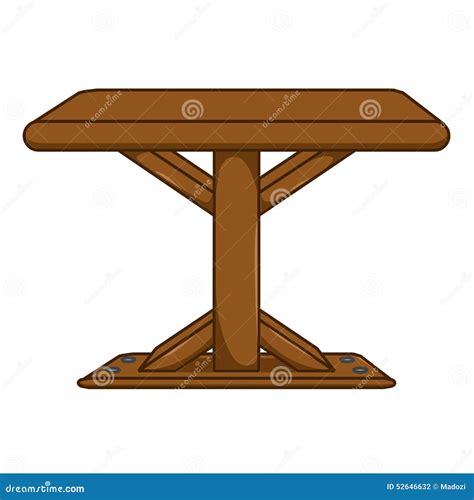 Wooden Table Isolated Illustration Stock Vector Illustration Of