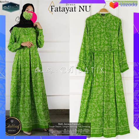 Shs Seragam Muslimat Fatayat Dress Dan Setelan Hijau Muda Logo Bahan