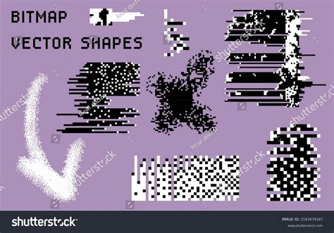 Collection Vector 1bit Pixel Art Elements Stock Vector (Royalty Free ...