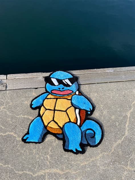 Squirtle Squad Leader Tufted Rug 2x2 Etsy