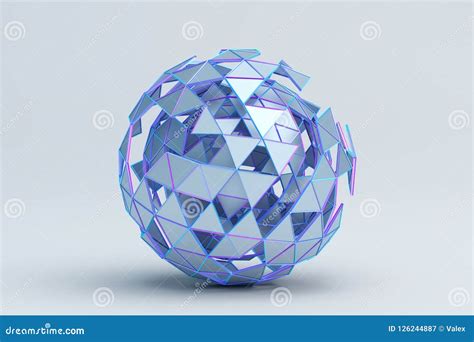 Abstract 3d Rendering Of Polygonal Sphere Stock Illustration