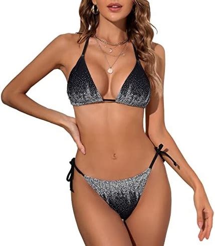 Halcurt Triangle Bikini Dámská souprava Halter Neck Bikiny Top Nastavitelné plavky Spodní