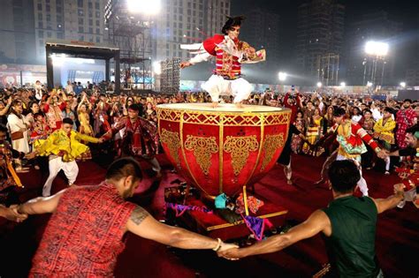 Mumbai People Perform Garba During Navratri Festival Celebration