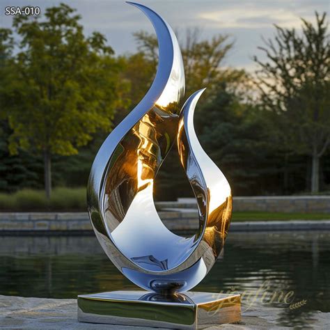 Large Outdoor Stainless Steel Flame Garden Sculpture Ssa 010