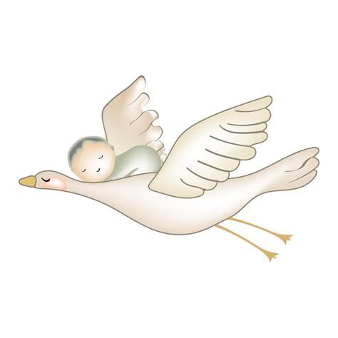 Storch Fliegt Mit Baby Babyparty Postkarte Zur Geburt Eines Babys