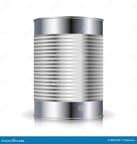 Metallic Cans Vector Food Tincan Ribbed Metal Tin Can Canned Food