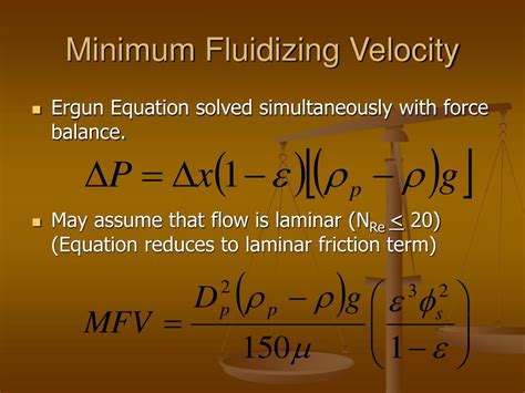 PPT Minimum Fluidizing Velocities For Various Bed Packings PowerPoint