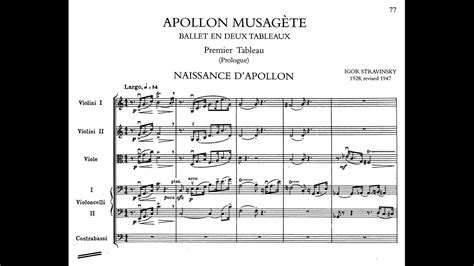 Igor Stravinsky Apollon Musagète Audio Full Score YouTube