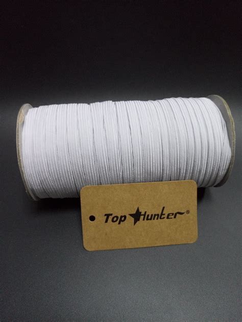 FZ FANTASTIC ZONE White 70 Yards Length 1 4 Width Braided Elastic Cord