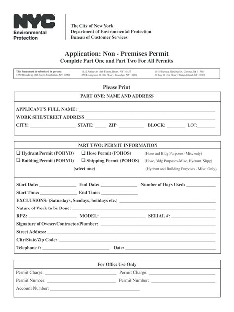 Application For Permit Nyc Fill Online Printable Fillable Blank