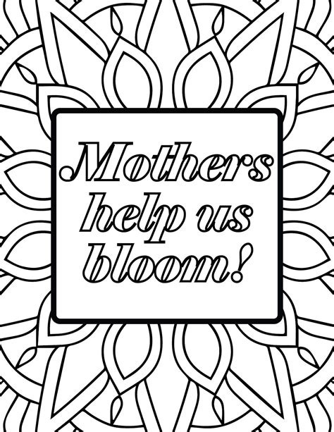 Happy Mothers Day Adult Coloring Bookinspiring Quotesgeometric