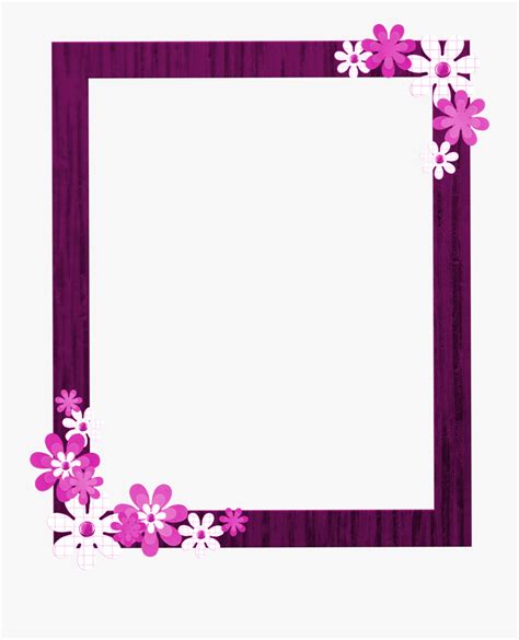 Pink Floral Border Png Picture - Flower Frame Border Design Png , Free ...