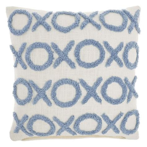 Mina Victory Life Styles Tufted Xoxo Indoor Throw Pillow Blue Room