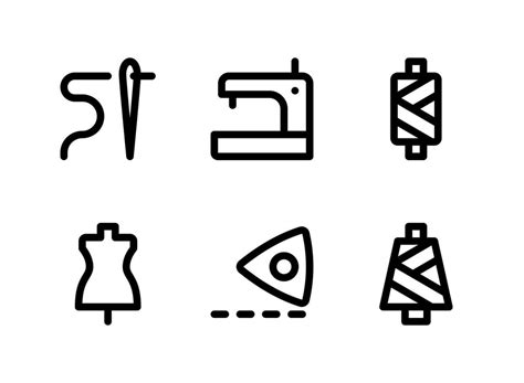 Simple Set Of Sewing Related Vector Line Icons 2395794 Vector Art At