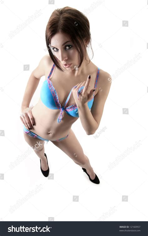 Attractive Lady Sexy Blue Lingerie Stock Photo Shutterstock
