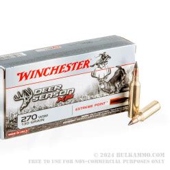 20 Rounds Of Bulk 270 Win Short Mag Ammo By Winchester Deer Season XP