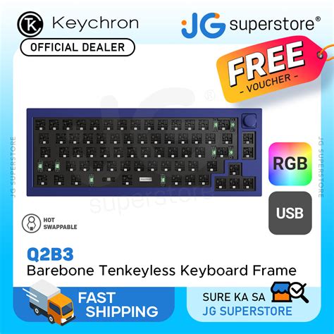 Keychron Q2 QMK 68 Keys Custom Barebone RGB Wired TKL Keyboard Base Frame Knob Hot Swappable