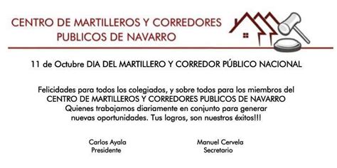 Día del Martillero Saludo del Centro de Martilleros y Corredores