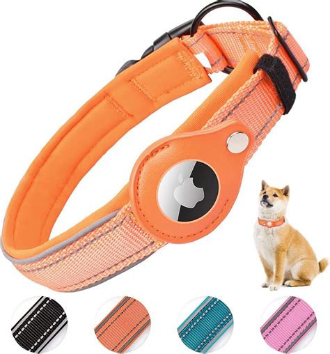 AgoumLux Collier Airtag pour Chien Réfléchissant Réglable en Nylon Doux